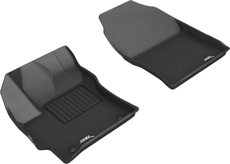 3D MAXpider Kagu Custom Fit Floor Mats for 2019-2020 Toyota Corolla Hatchback - 1st Row, Black - All-Weather Protection & Easy Cleaning for Daily Commute & Road Trips