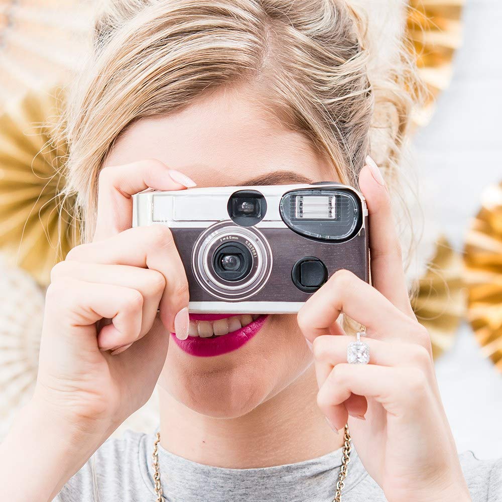 Weddingstar Disposable Camera with Flash - Vintage Style Film Camera (10 Pack) for Wedding, Party & Travel Photography