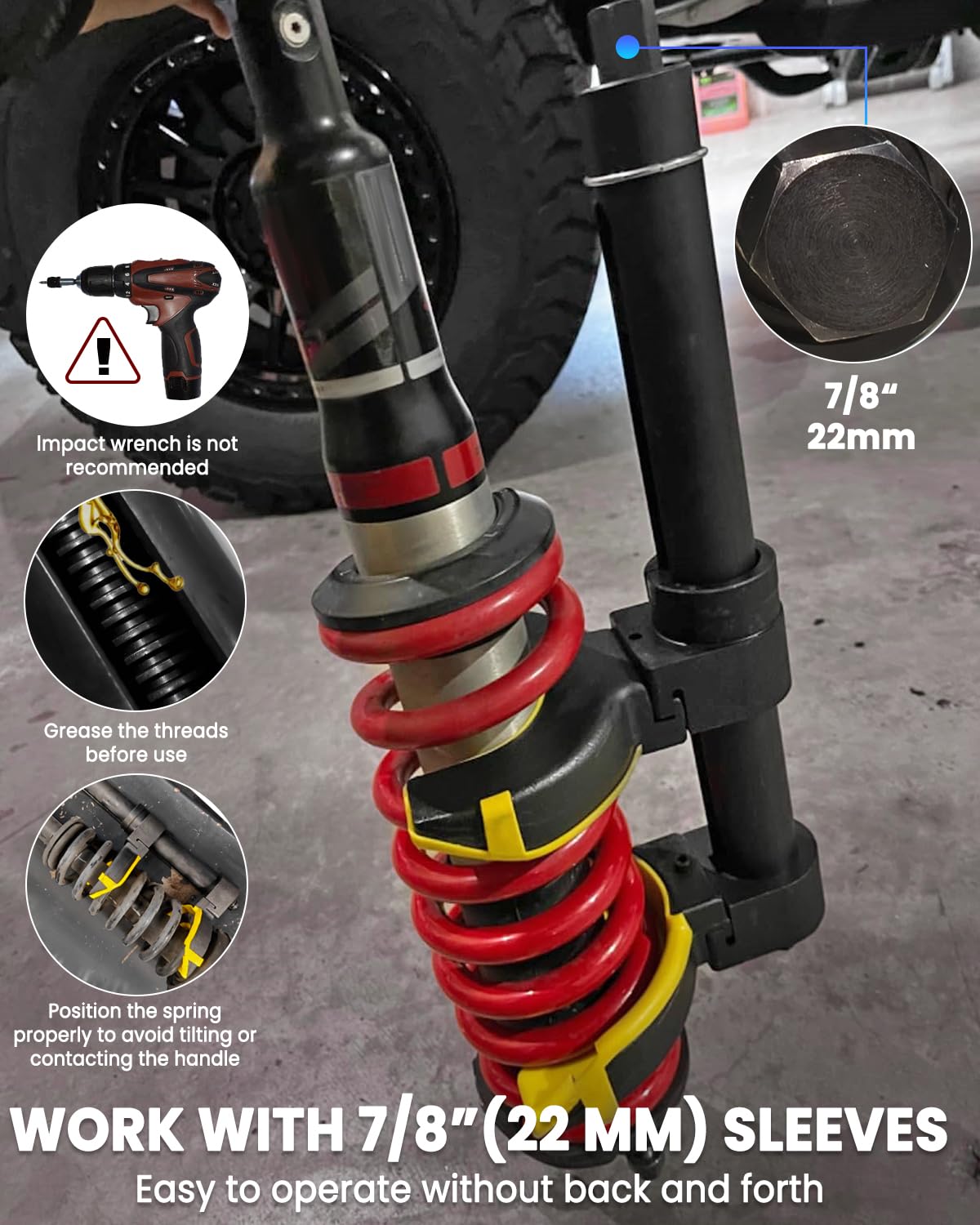 Heavy Duty Universal Coil Spring Compressor Tool - Professional Auto Suspension Repair Kit for Car, Truck & SUV Maintenance - Perfect for DIY Mechanics & Garage Use