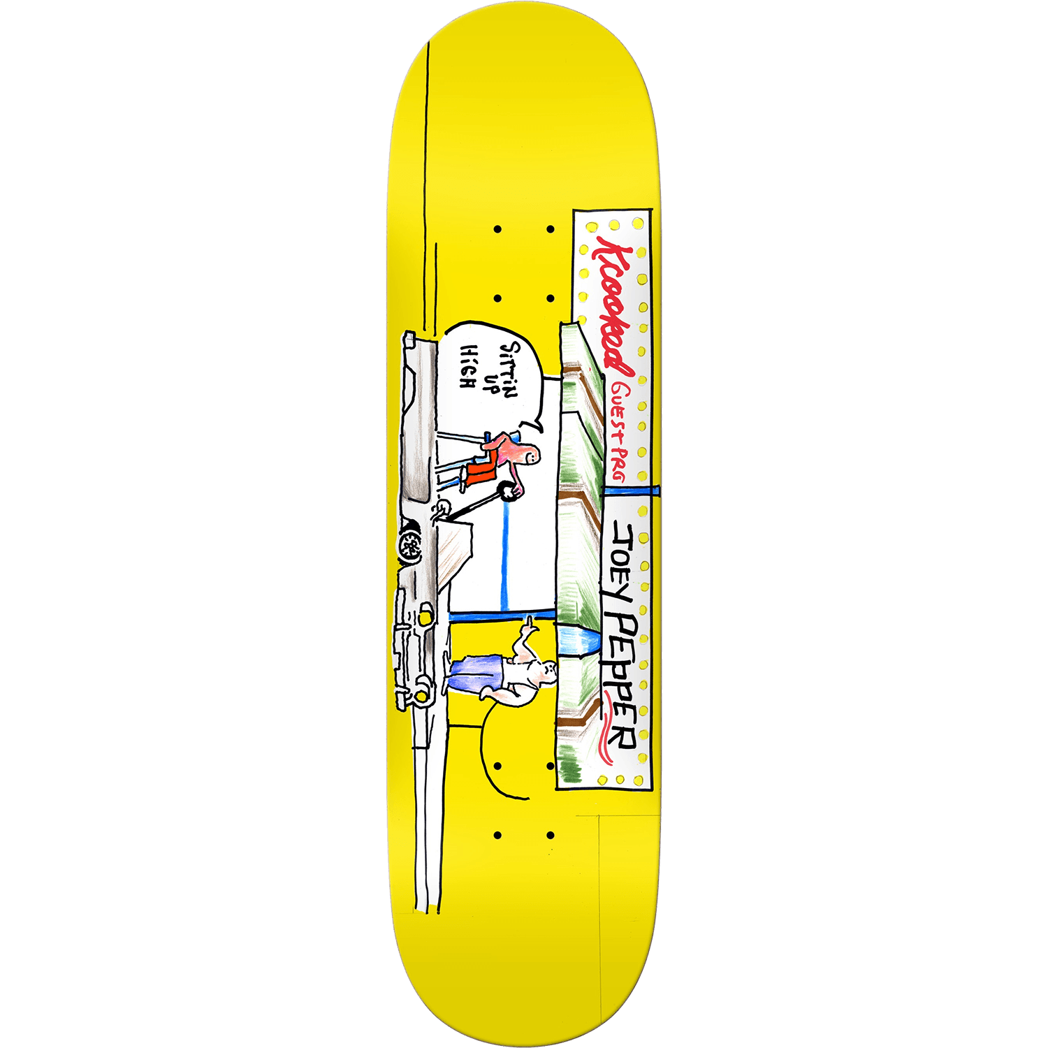 Krooked Pepper Guest Pro Skateboard Deck 8.25 - Professional Street Skateboard for Adults & Teens - Perfect for Tricks, Commuting & Park Riding