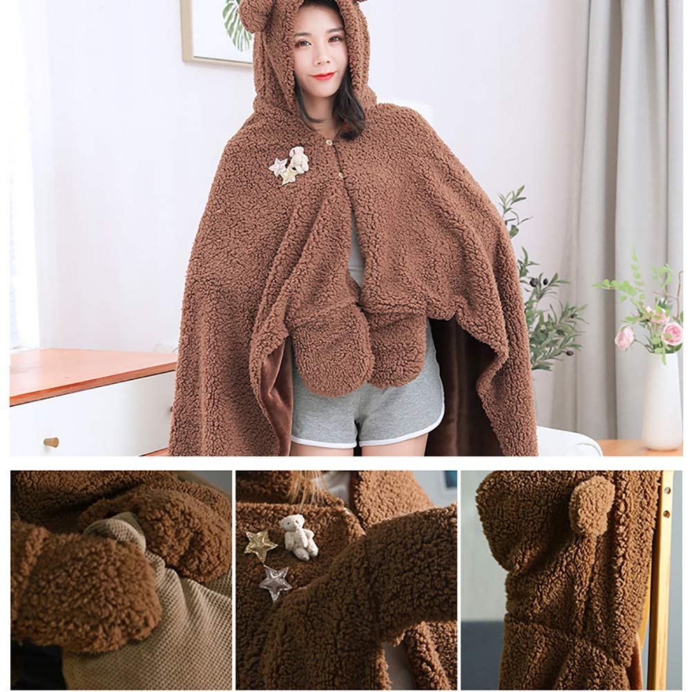 Cozy Lamb Wool Wearable Blanket - Soft Sofa & Office Nap Blanket (43