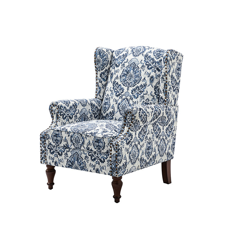 Felix Upholstered Wingback Armchair with Spindle Legs - Comfortable Living Room Chair for Reading & Relaxing - Perfect for Home Office, Bedroom or Lounge Area