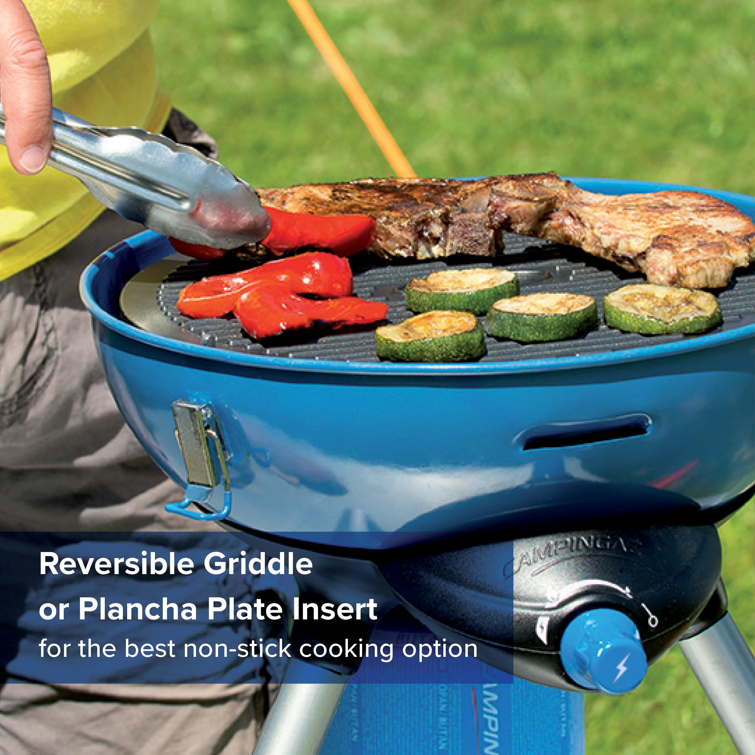 MUSJOS Portable Gas Grill Stove - Compact Camping Cooker for Outdoor Cooking, Picnics, BBQs & Festivals | Dual Function Grill & Stove | Space-Saving Design for Easy Transport | Perfect for Backpacking, Tailgating & RV Trips