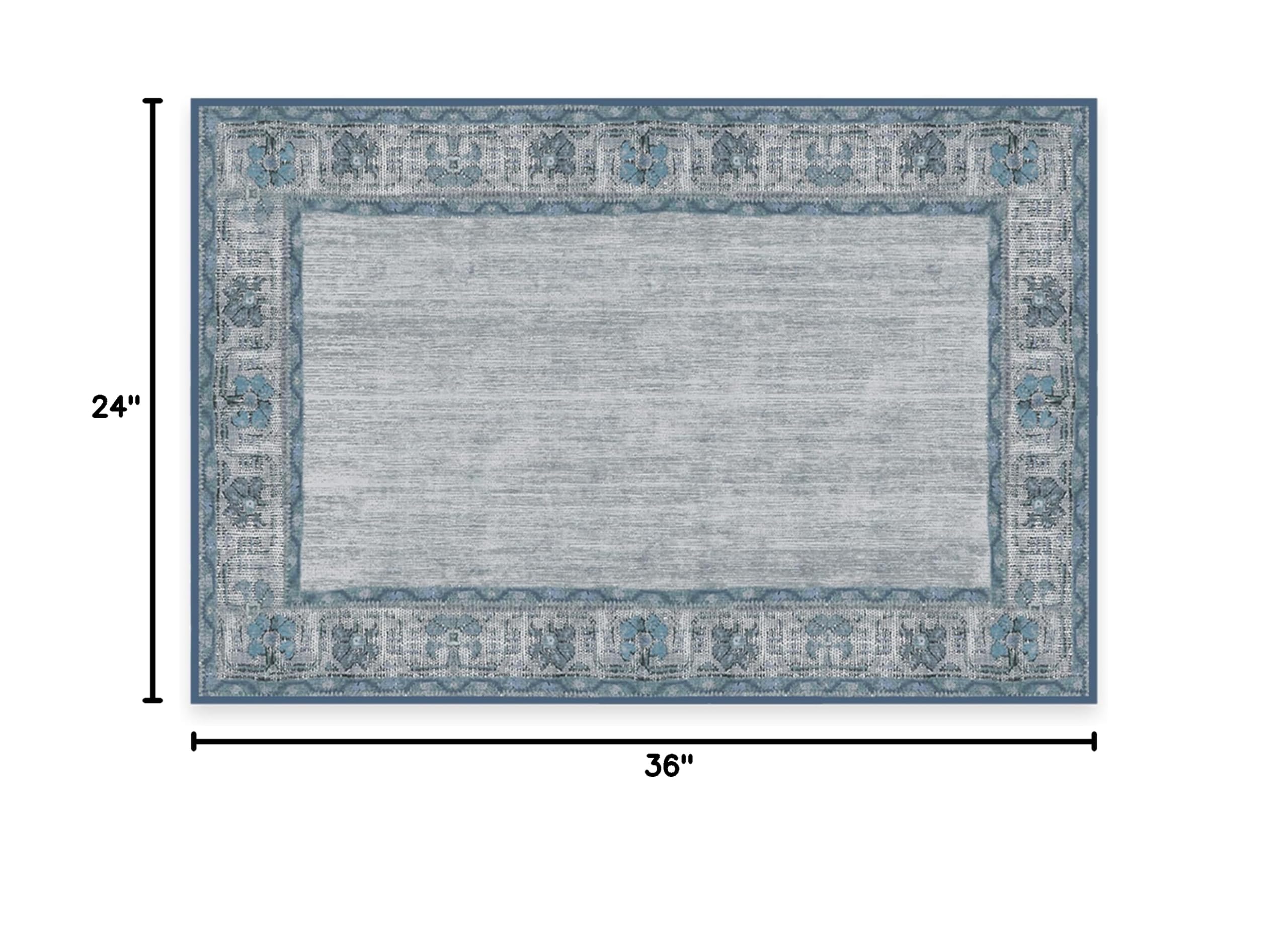 Washable 2x3 Area Rug - Zinnia Blue Non-Slip Ruggable Rug for Living Room, Bedroom, Kitchen, Office & Classroom | Premium Home Decor with Gripper Pad | Perfect for High-Traffic Areas & Pet-Friendly Spaces