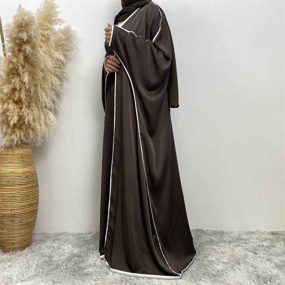 Elegant Bisht 2-Piece Abaya Set in Ash Gray - Modest Islamic Prayer Dress for Women | Perfect for Eid, Ramadan & Special Occasions