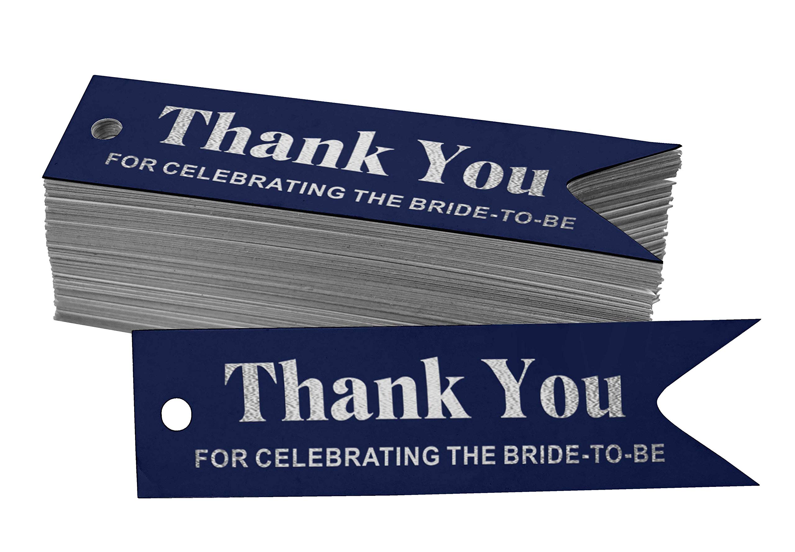 100pcs Silver Foil Bridal Shower Thank You Tags - Elegant Bride-to-Be Celebration Favor Tags for Wedding Party Decorations & Gift Wrapping