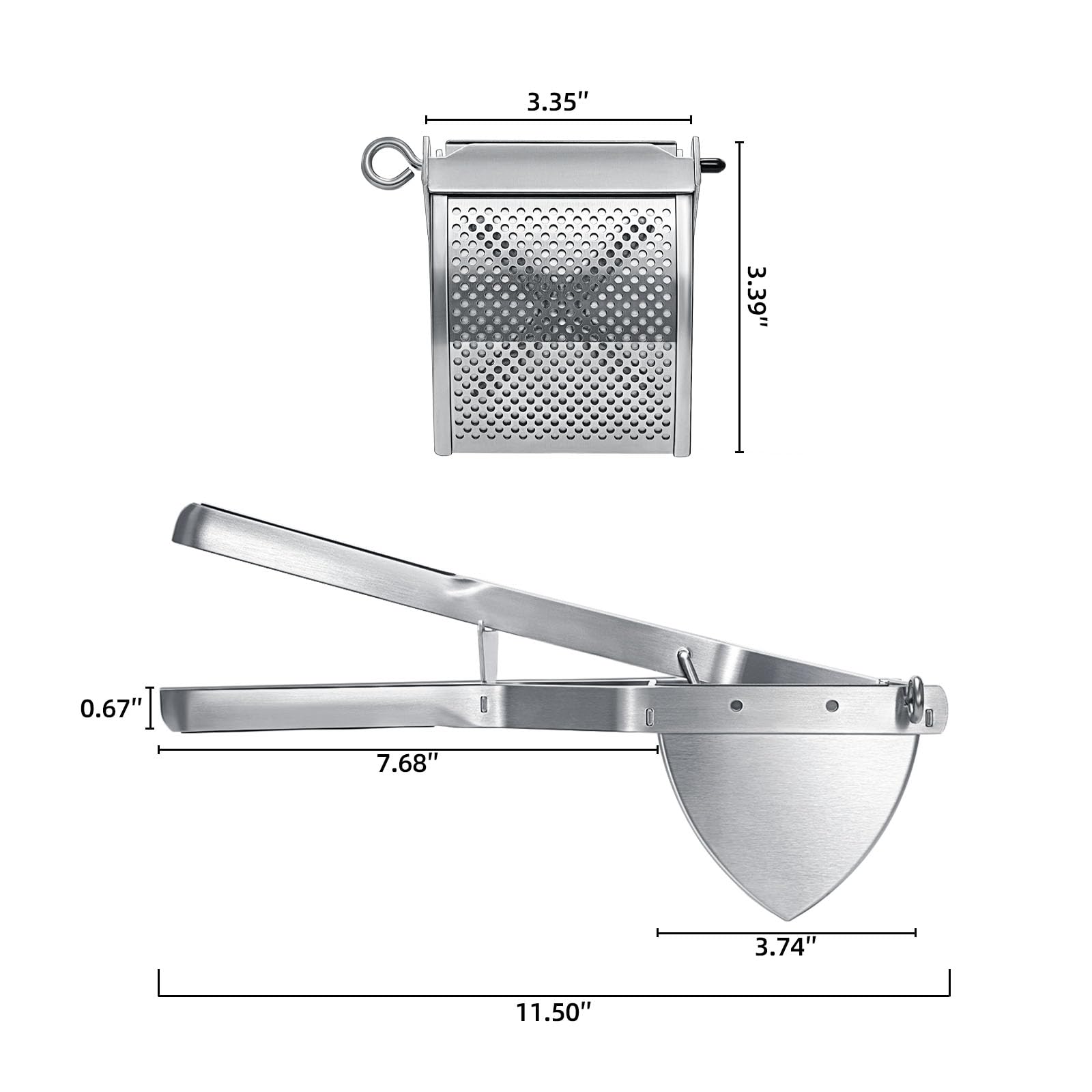 Sopito Stainless Steel Potato Ricer & Masher - Heavy Duty Commercial & Home Kitchen Tool for Perfect Mashed Potatoes, Gnocchi & Baby Food (Black) - Ideal for Restaurants, Catering & Home Cooking