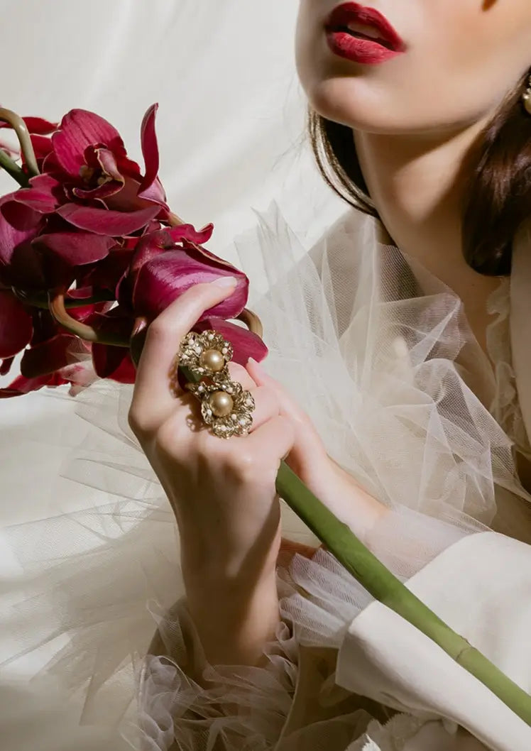 Cayetana Ring - Elegant Gold Plated Sterling Silver Ring for Women | Perfect for Weddings, Parties & Everyday Wear