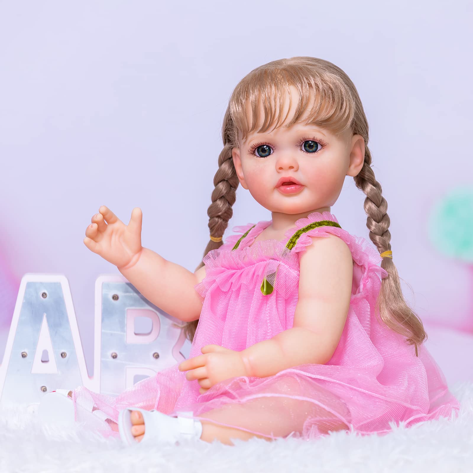 22 Inch Realistic Reborn Baby Doll - Anatomically Correct Lifelike Girl Doll with Full Body Details | Perfect Gift for Girls & Collectors | Great for Role Play, Therapy, and Nursery Decor