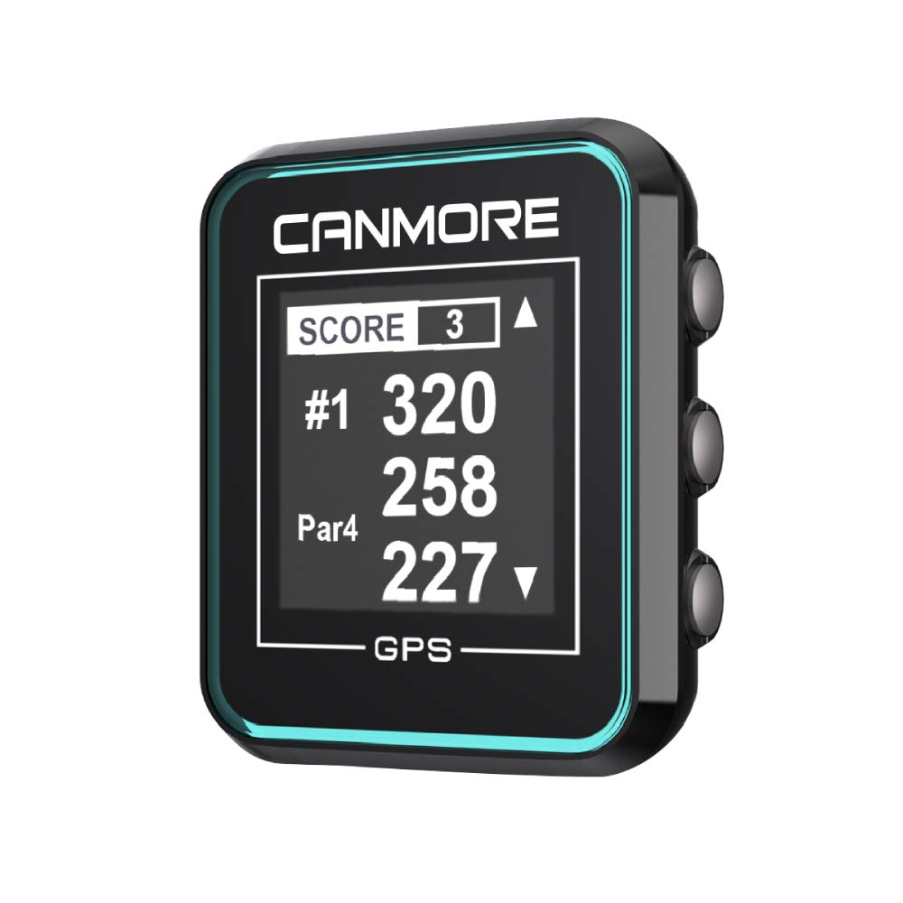 CANMORE H300 Handheld GPS Golf Rangefinder - Accurate Shot Distance & Yardage Measurement, 41,000 Preloaded Worldwide Golf Courses, Lightweight Golf GPS Device with Magnetic Cart Clip (Turquoise) - Perfect for On-Course Distance Tracking & Golf Cart Accessory