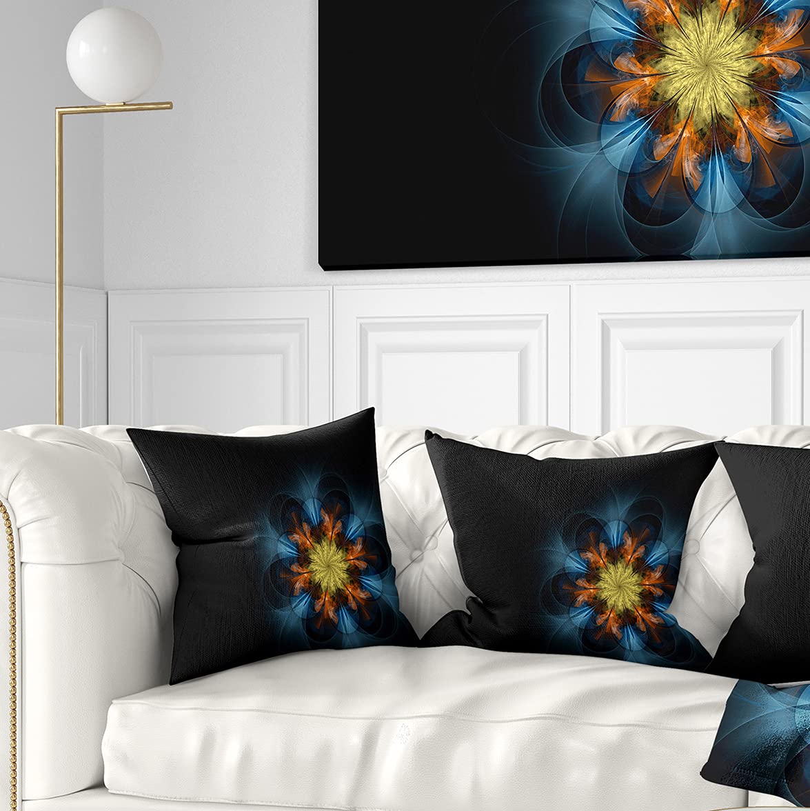 DesignQ CU7293 Soft Decorative Throw Pillow Cushion Cover - 18x18 Inches, Navy Blue - Perfect for Sofa, Bed, Couch & Home Decor