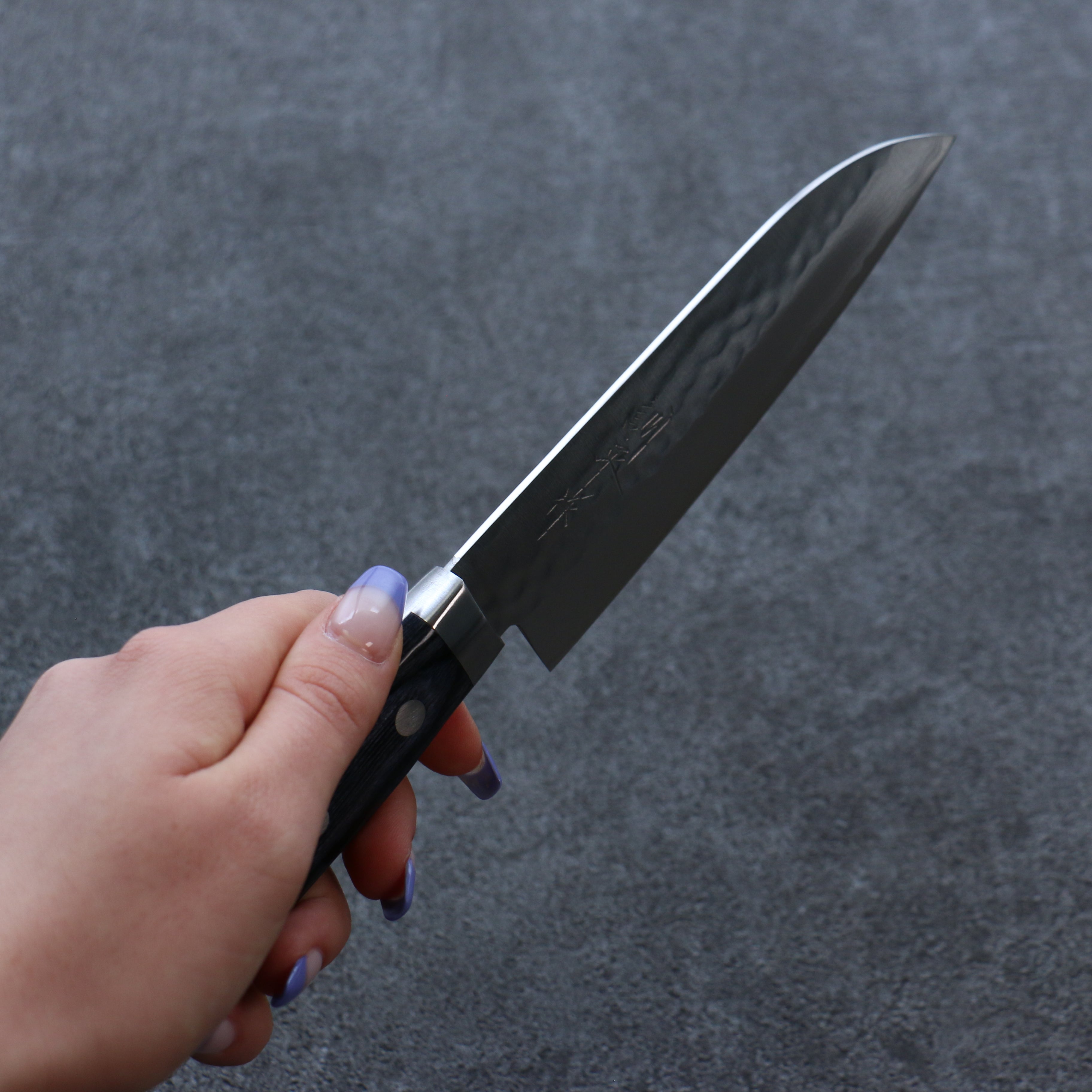 Kunihira Kokuryu VG10 Hammered Santoku Knife 5.1