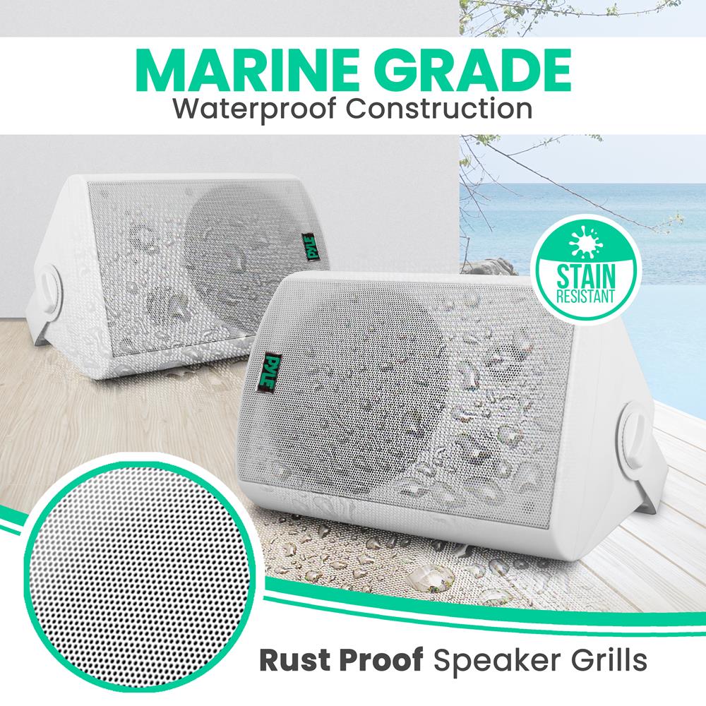 5.25 Inch Indoor Outdoor Wall Mount Speakers - High-Quality Weatherproof Stereo Sound for Home Theater, Patio, and Backyard Entertainment