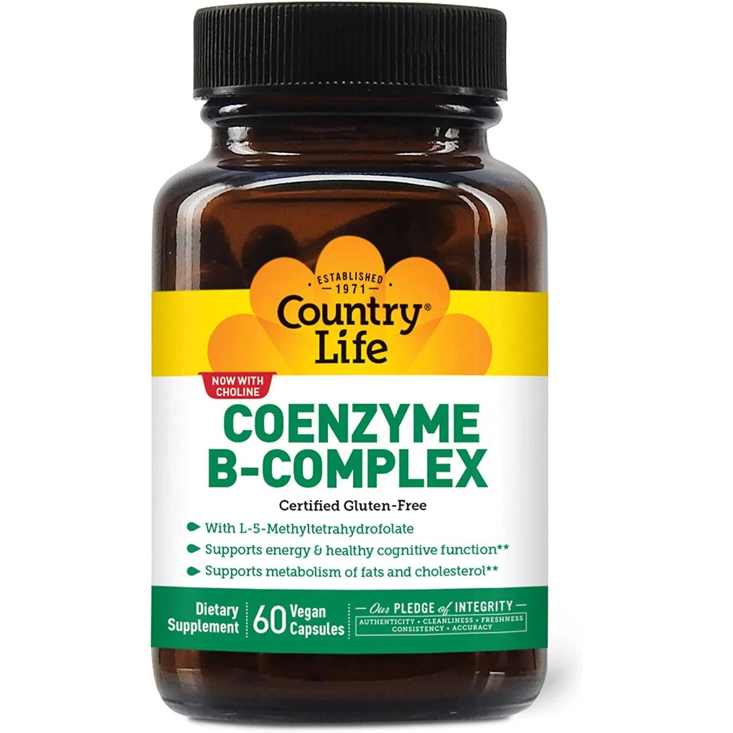 Country Life Coenzyme B Complex Supplement - Vegan, Non-GMO, Energy & Metabolism Support - Perfect for Active Lifestyles & Daily Wellness