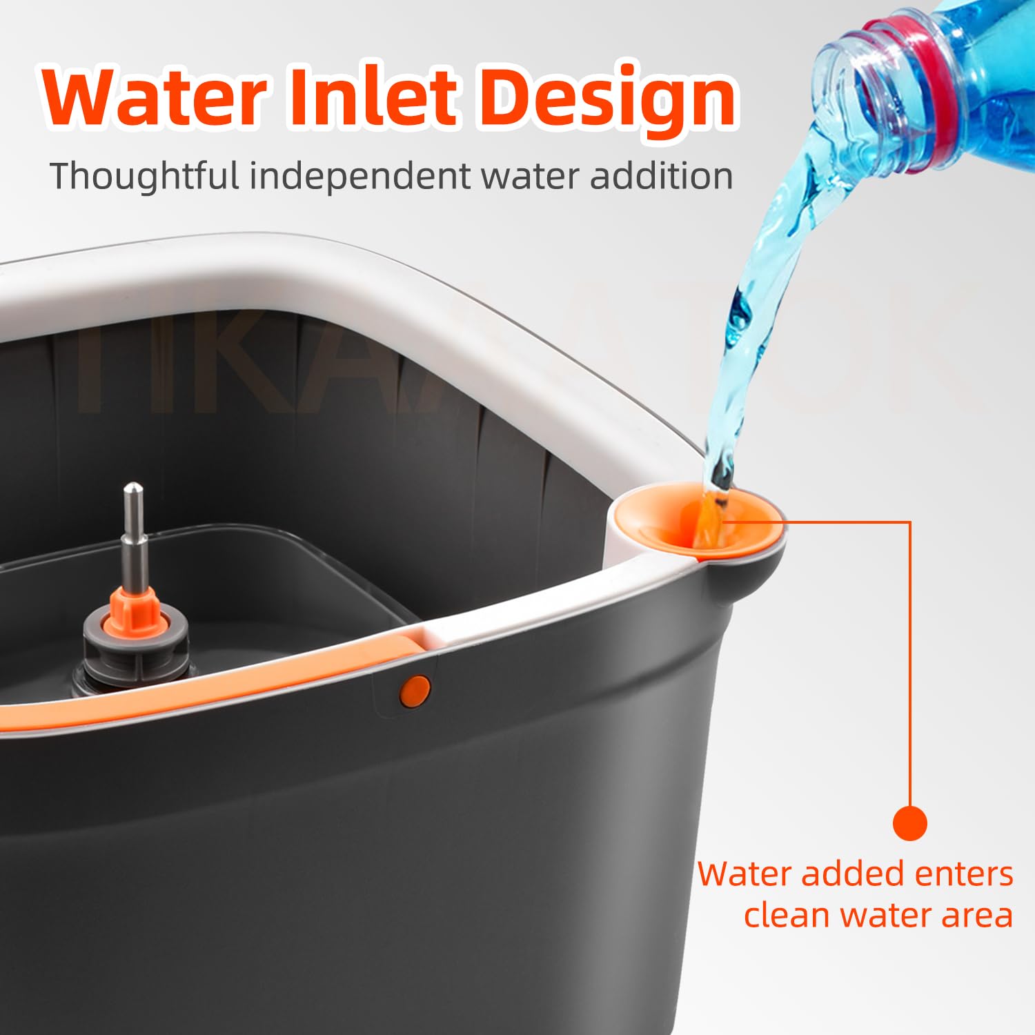 Self-Wringing Spin Mop and Bucket Set with Dual Water System - 360° Rotating Mop Head for Hardwood, Tile & Marble Floors - Perfect for Kitchen, Bathroom & Large Area Cleaning