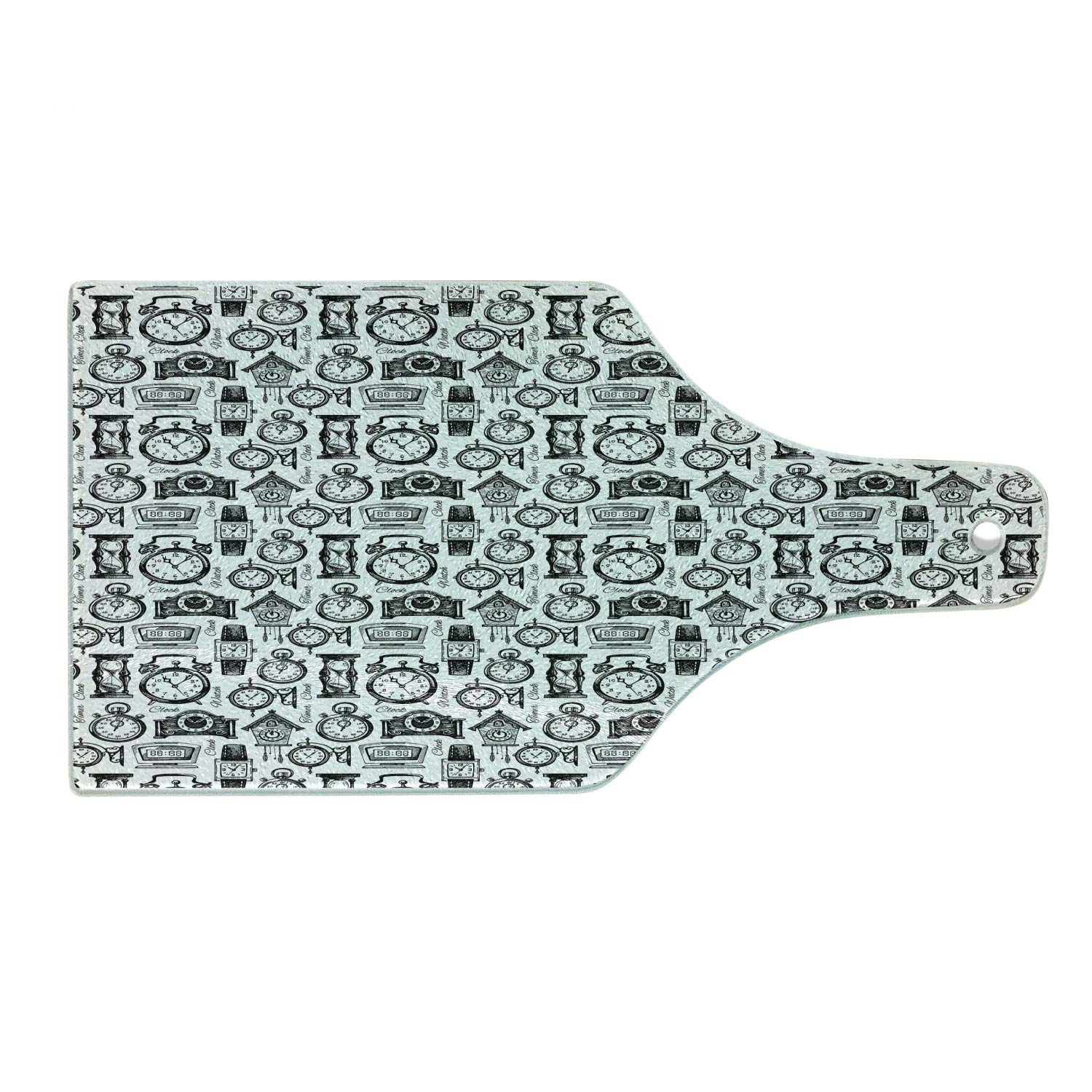 Vintage Monochrome Bird Sketch Tempered Glass Cutting & Serving Board - Hand Drawn Wine Bottle Shape - Decorative Kitchen Accessory for Cheese, Charcuterie & Wine Parties (Black & White)