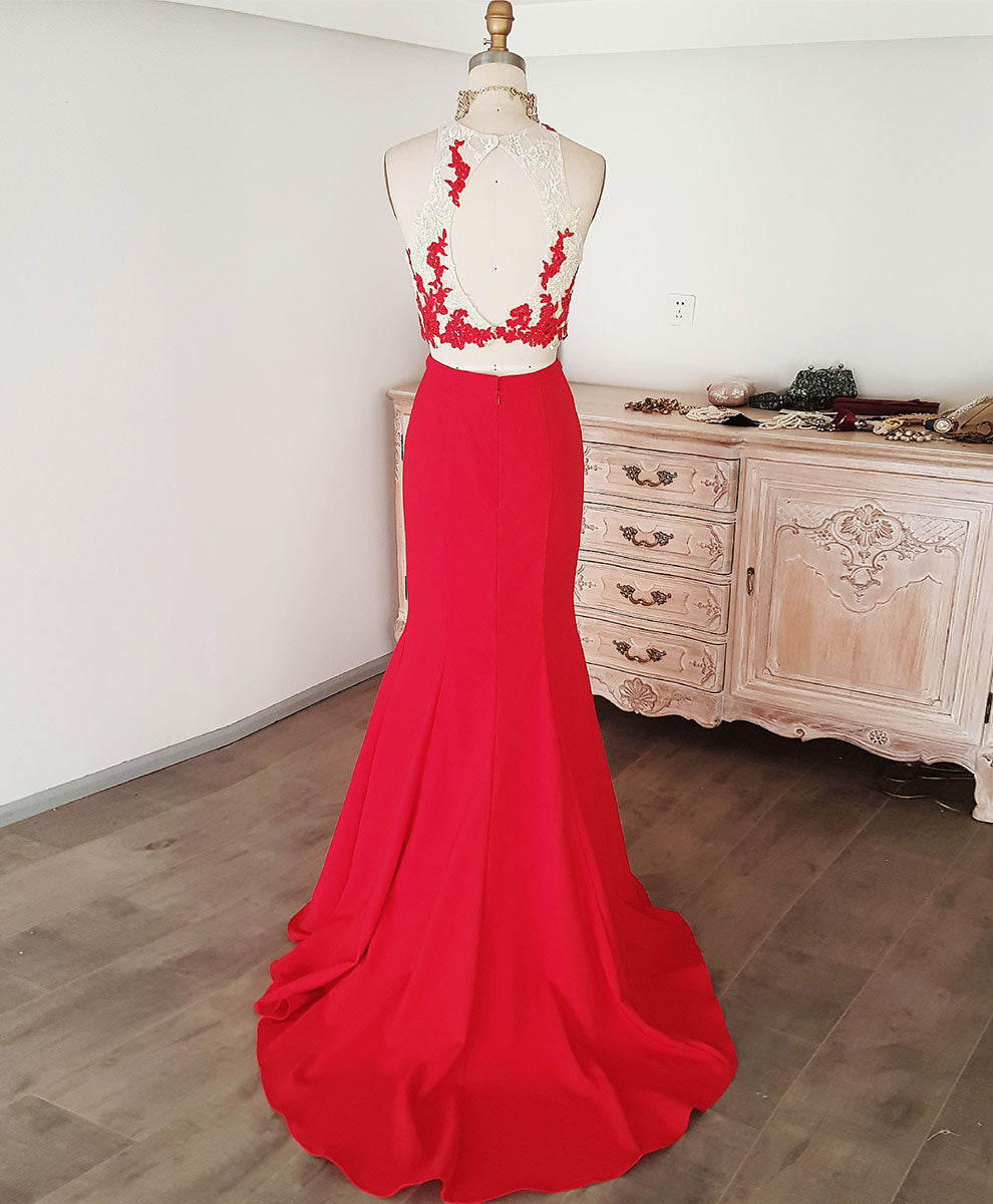 Elegant Red Mermaid Prom Dress for Women - Long Formal Evening Gown for Graduation, Homecoming & Special Occasions