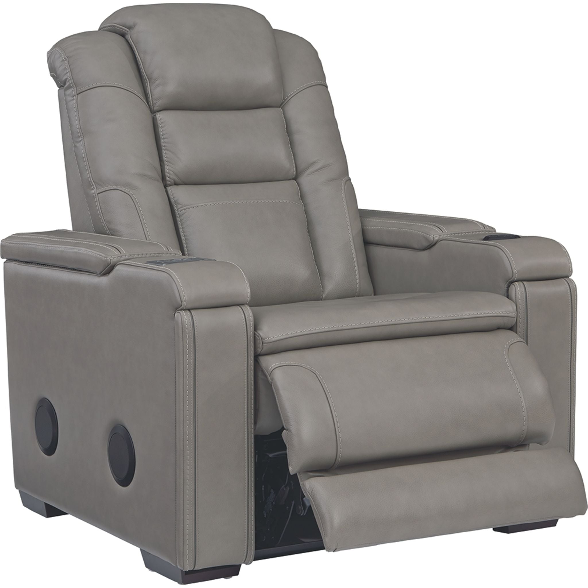 Boerna Power Recliner Chair - Gray Electric Lift Recliner with Massage & Heat for Living Room, Bedroom, and Home Theater Comfort