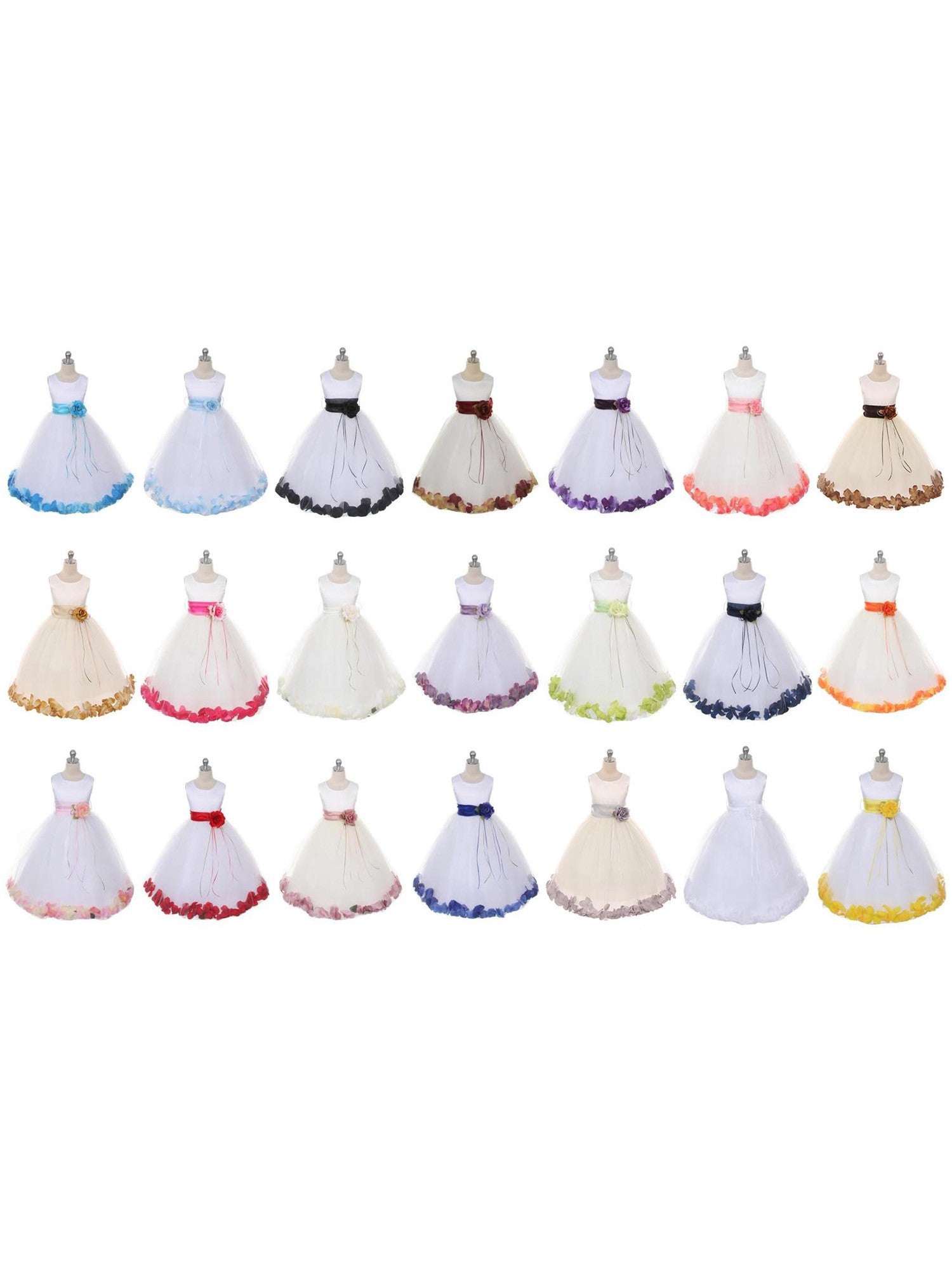 Big Girls White Champagne Floral Petal Junior Bridesmaid Dress Size 8-14 | Elegant Flower Girl Dress for Weddings, Parties & Special Occasions