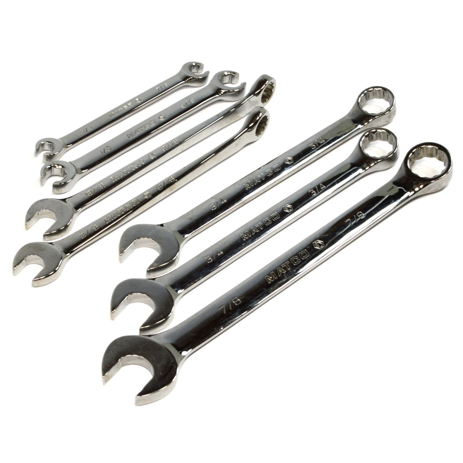 Premium 7-Piece Mixed Type Wrench Set - SAE Combination & Flare Nut Wrenches with Ergonomic Grip for Automotive Repair, Plumbing, and DIY Projects