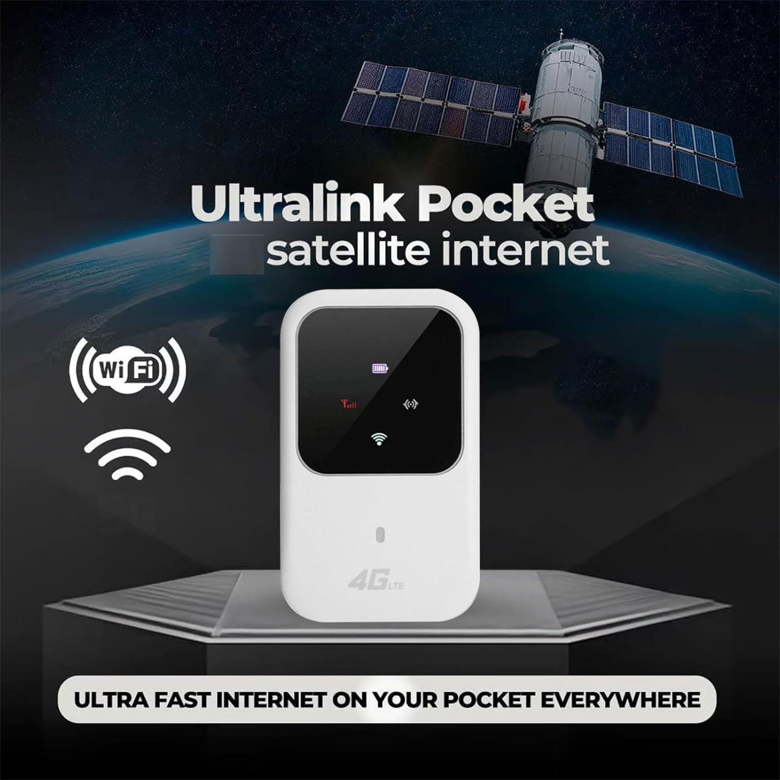 Portable WiFi Hotspot - High Speed 4G LTE Smart Router with Unlimited Data for Travel, Camping & Remote Work - Wireless Internet Anywhere (1 Pack)