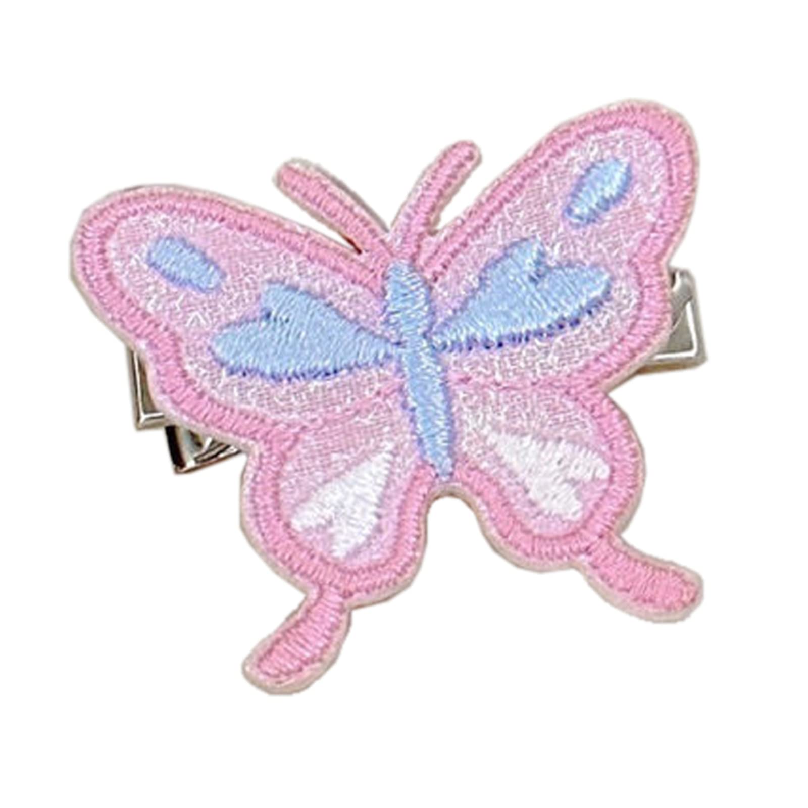 Butterfly Hair Clips for Kids - Cute Embroidered Fabric Hair Accessories for Girls - Perfect for School, Parties & Everyday Wear
