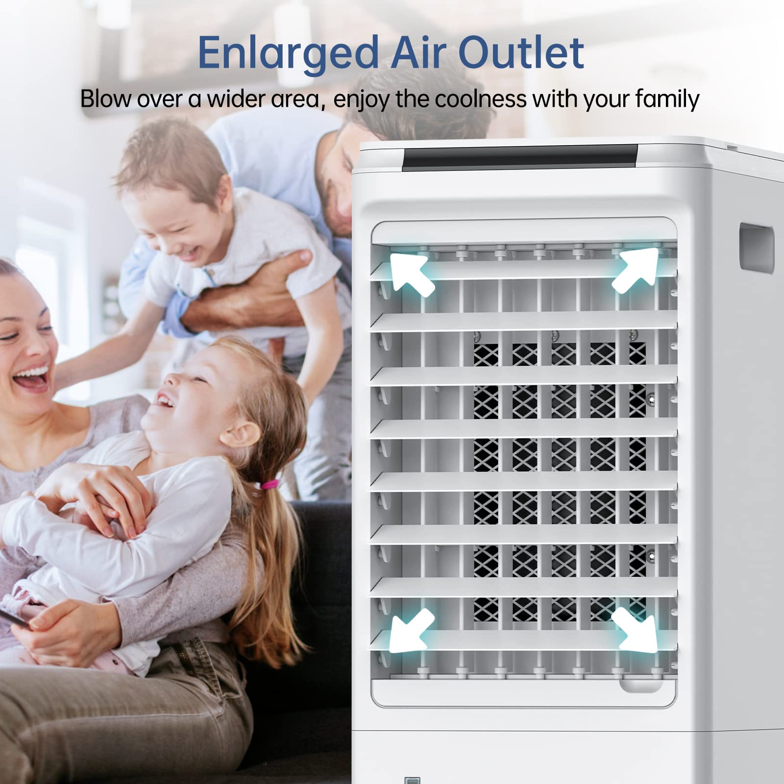 AOLOS 3-in-1 Portable Evaporative Air Cooler with Remote - 3 Speed Settings, 1.85 Gallon Water Tank, 7 Hour Timer & 40° Oscillation - Ultra Quiet Cooling Fan for Home, Office & Bedroom - Perfect for Summer, Hot Weather & Indoor Spaces