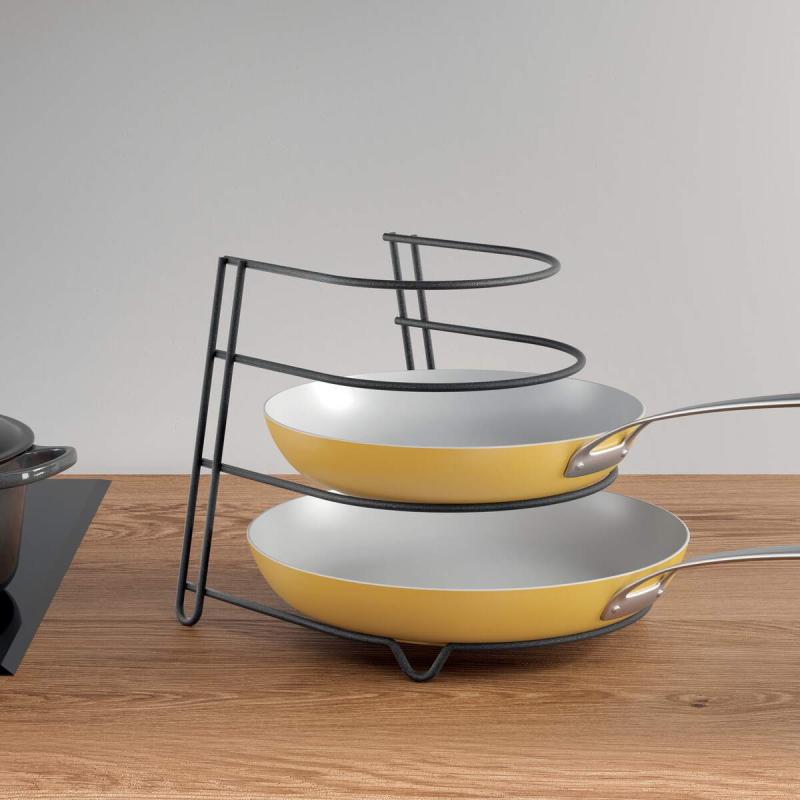Best Wall-Mounted Frying Pan Holder - Space Saving Kitchen Organizer for Pots and Pans - Perfect for Small Kitchens and RVs