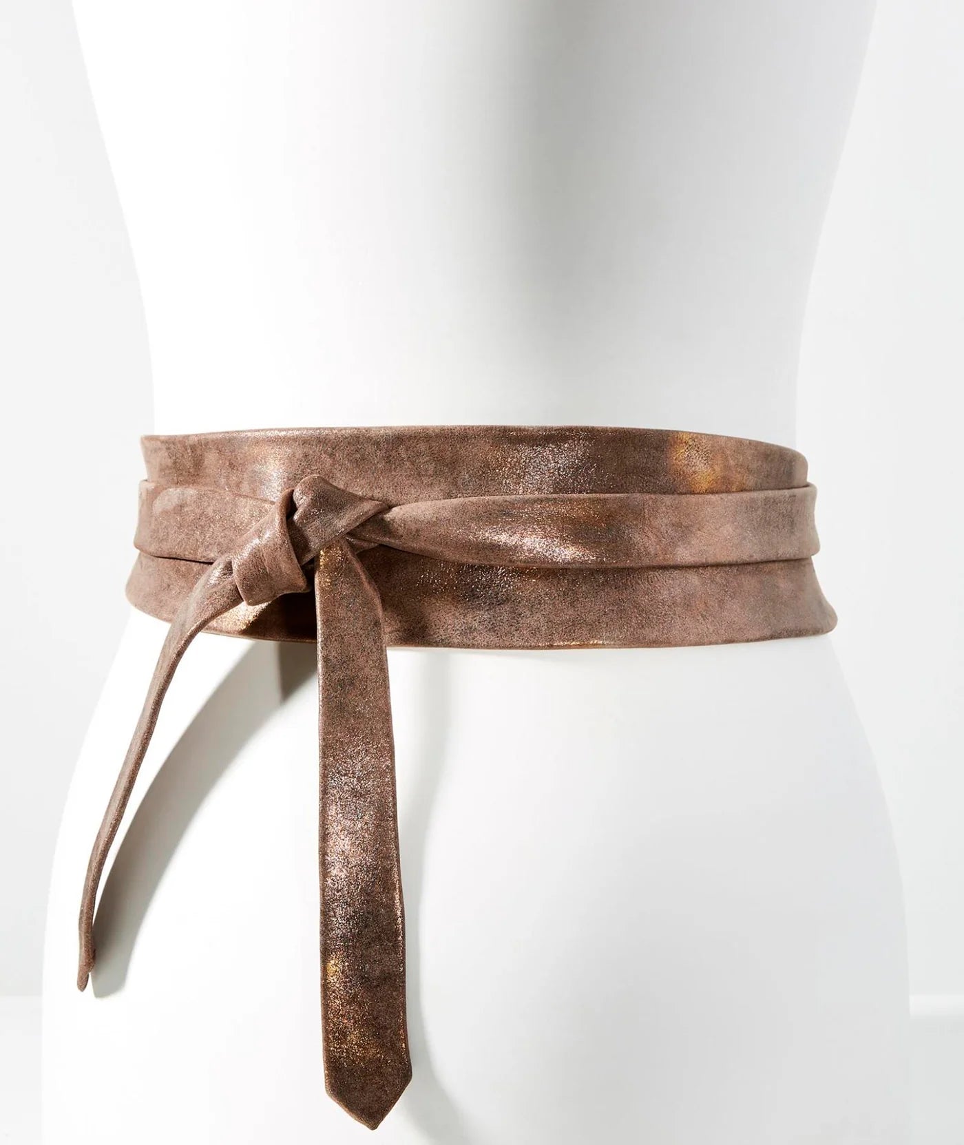 Genuine Leather Wrap Belt in Truffle Shimmer - Adjustable Waist Cincher for Women | Perfect for Boho Outfits, Dresses & Special Occasions
