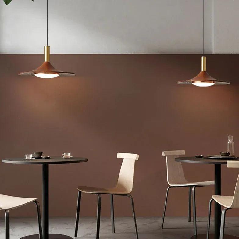 Vintage Wooden LED Pendant Light - Handcrafted Wood Lampshade for Dining Room, Kitchen Island & Bedroom Lighting