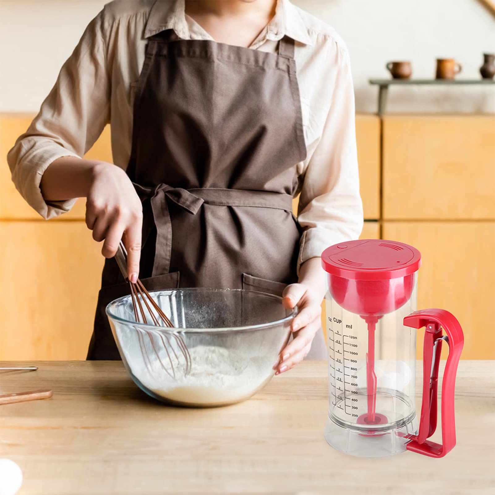 Electric Pancake Batter Dispenser & Mixer - Cordless Battery Powered Pancake Maker Machine for Waffles, Cookies, Muffins | Perfect for Breakfast, Brunch, and Family Baking Activities