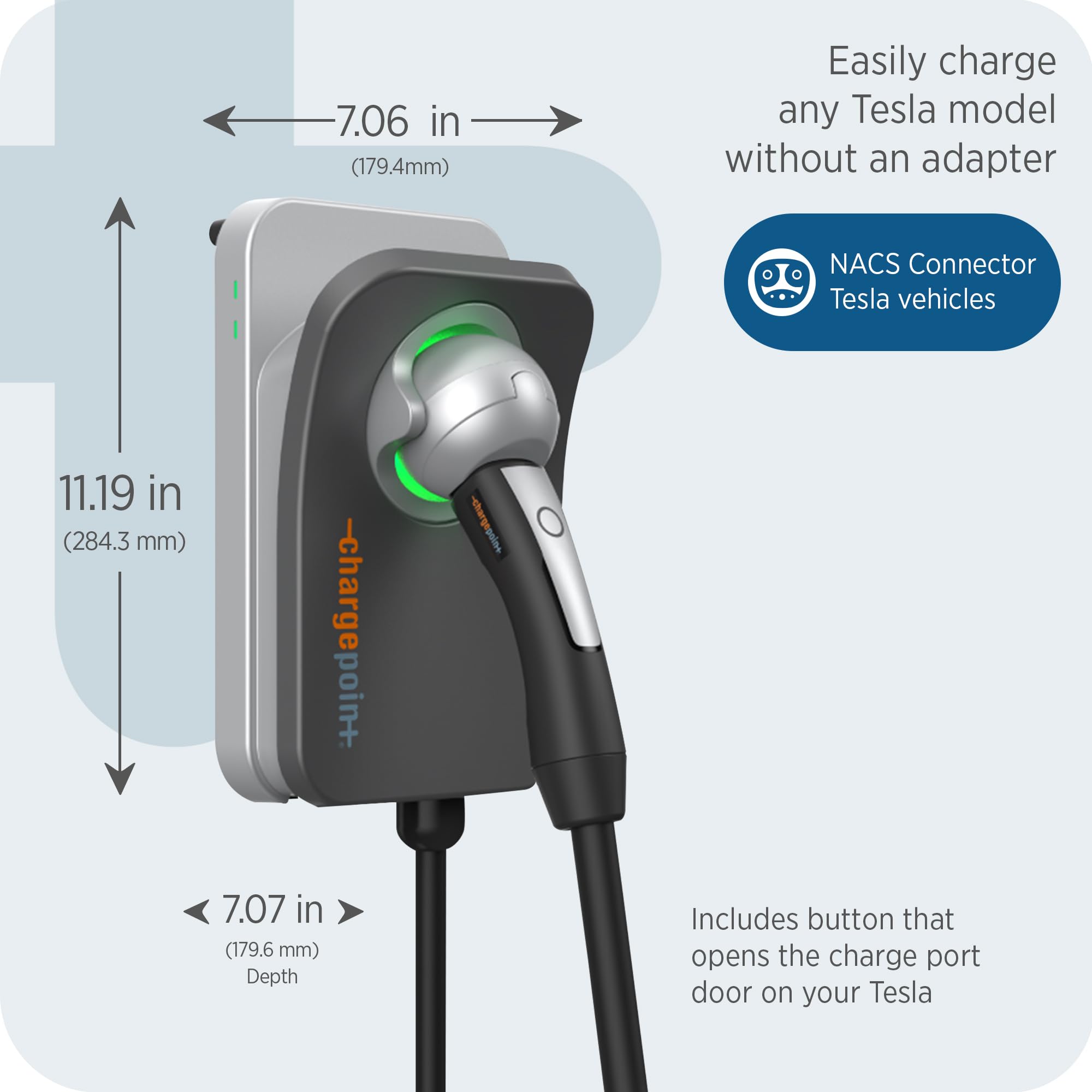 HomeFlex Level 2 EV Charger NACS | 240V 40A Fast Charging Station | NEMA 6-50 Plug | Tesla Compatible Electric Vehicle Charger | Perfect for Home & Garage Use