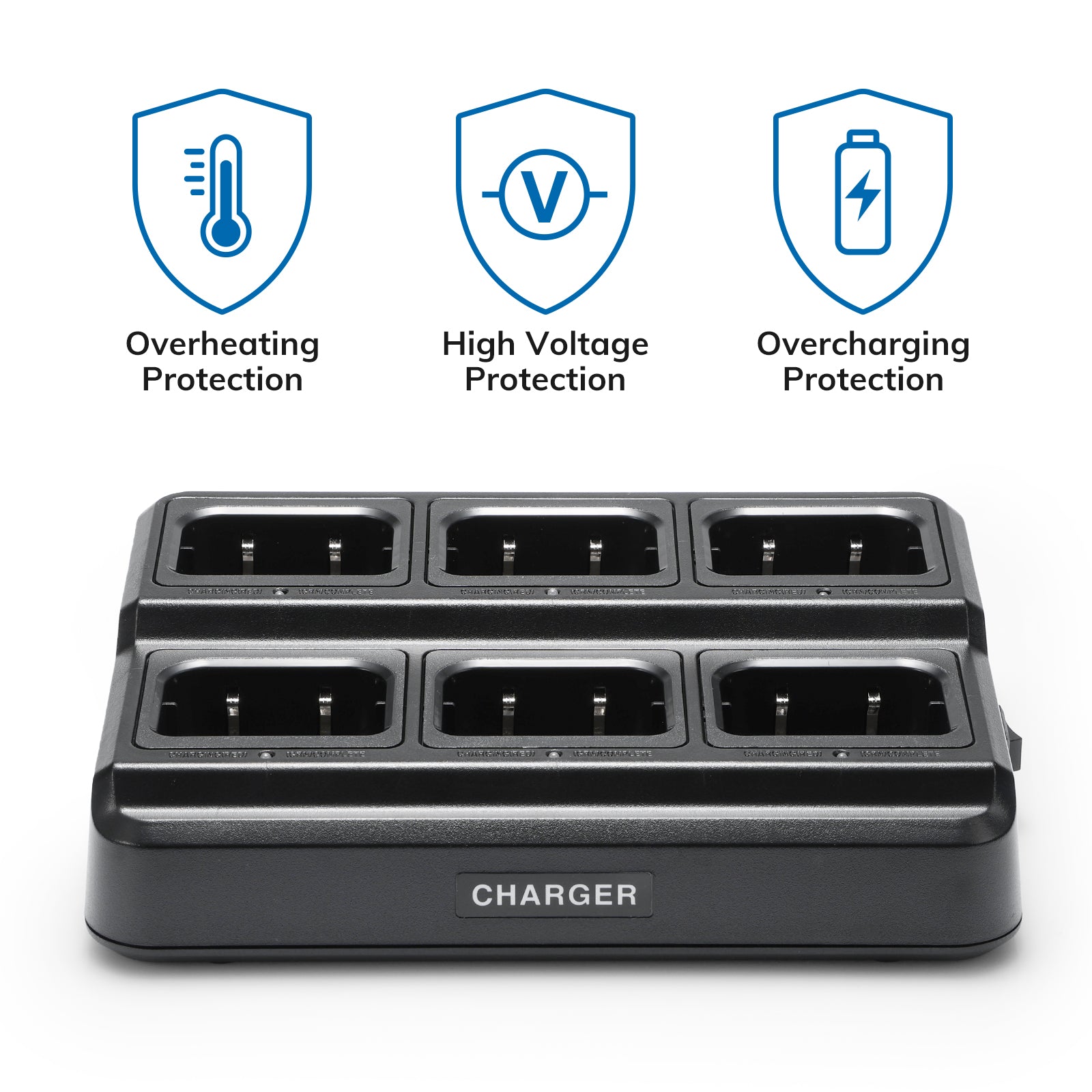 Baofeng UV-9G 6-Port Fast Charging Station | Multi-Device Charger for Baofeng UV-9G, GT-3WP, UV-9R & UV-9R Plus | Perfect for Emergency Communication & Outdoor Adventures