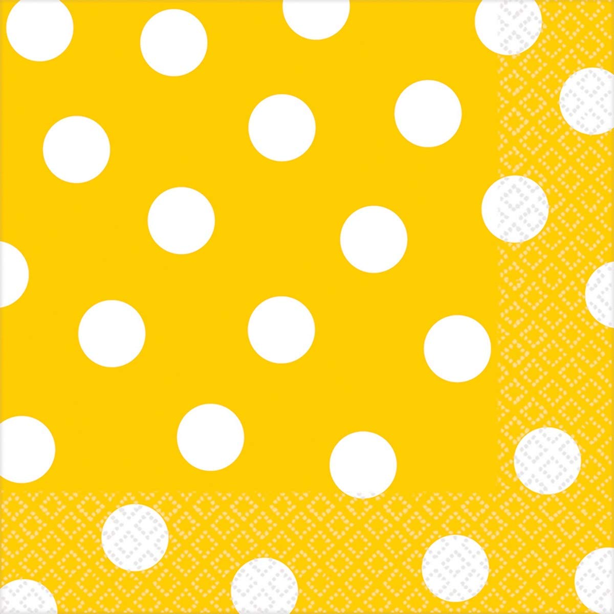 Amscan Yellow Sunshine Luncheon Napkins - Premium Disposable Party Napkins for Birthday, Wedding & Holiday Celebrations - Bulk Pack of 100 Napkins