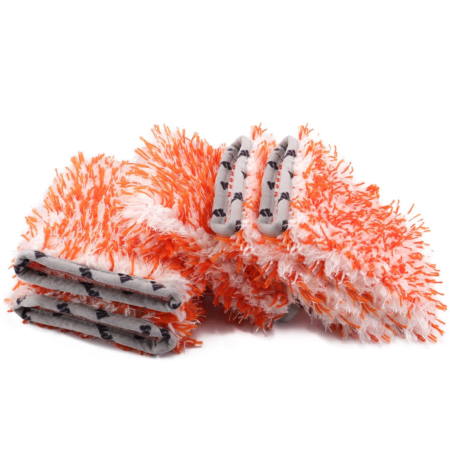SPTA Microfiber Wash Mitt - 5 Pack Ultra Absorbent Car Wash Gloves for Scratch-Free Cleaning, Machine Washable, Orange - Perfect for Auto Detailing, RV & Boat Washing