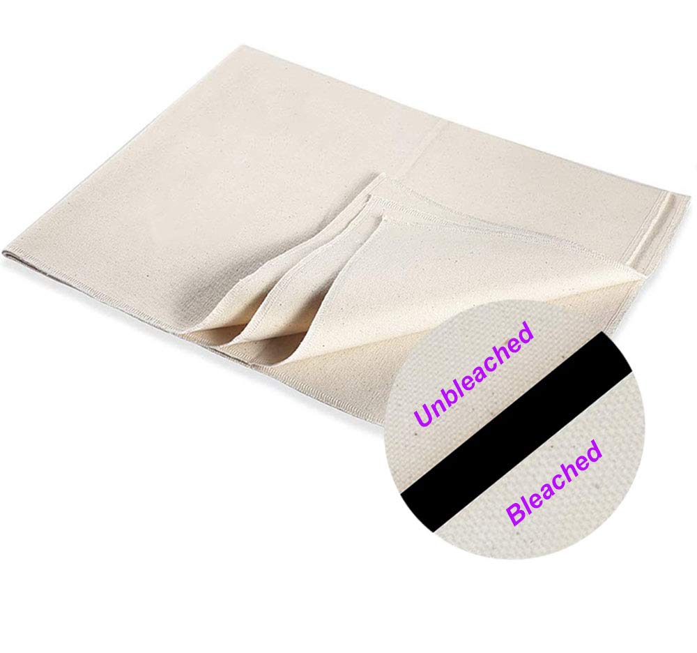 2PCS 100% Pure Cotton Bakers Couche Cloth - Professional Proving Linen for Baguette, Bread & Loaf Dough (30
