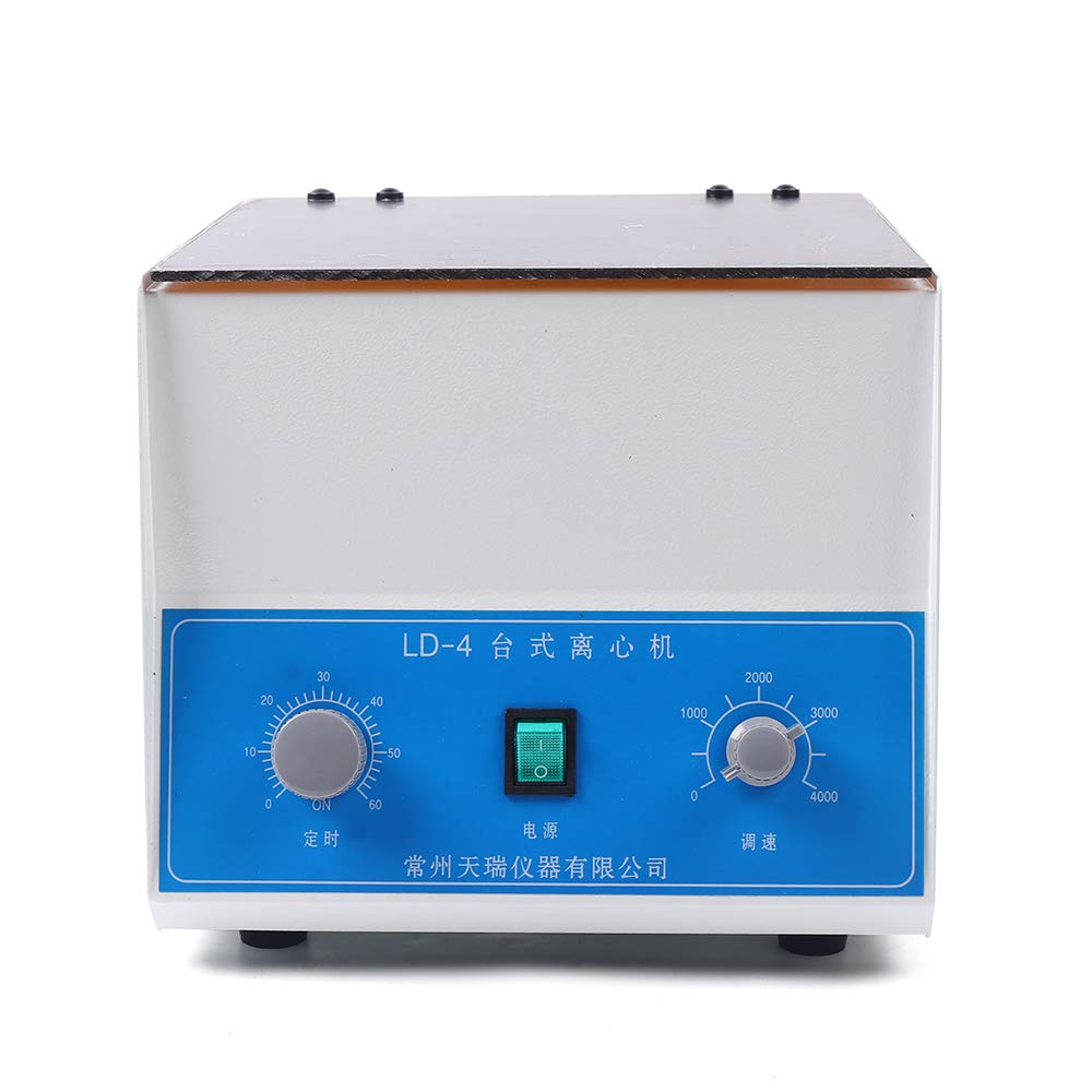 LD-4 Electric Lab Benchtop Centrifuge - 4000RPM, 4x100ml Capacity with Timer & Speed Control - Ideal for Blood Sample Separation, DNA/RNA Extraction, and Laboratory Research