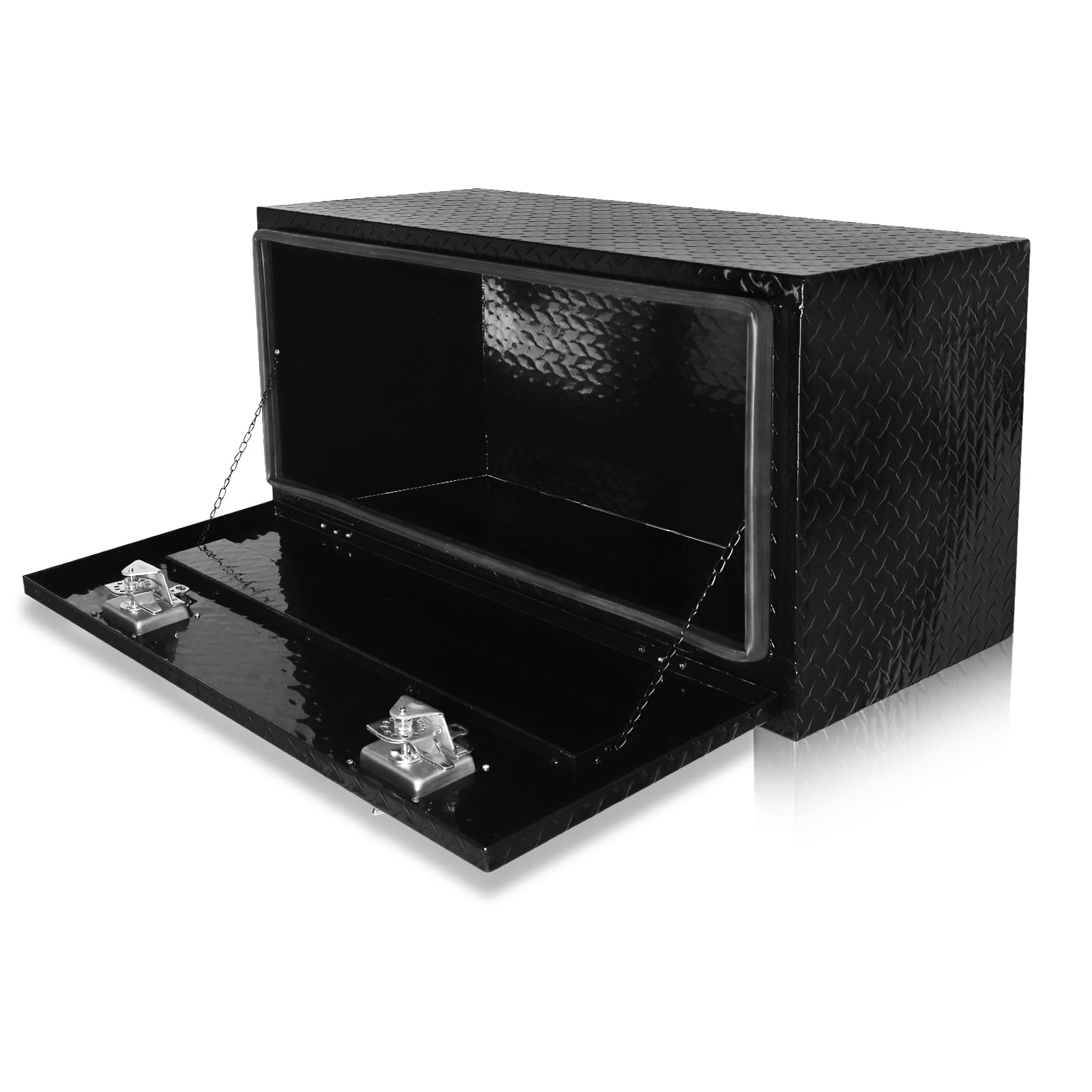 36 Inch Heavy Duty Aluminum Underbody Truck Tool Box for Pickup Truck Bed & RV - Black | Secure Storage for Tools & Equipment On The Go