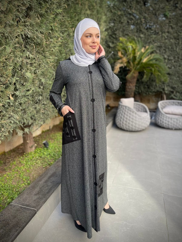 Premium Wool Jilbab with Detachable Hood & Elegant Embroidery - Modest Islamic Clothing for Women - Perfect for Prayer, Daily Wear & Special Occasions