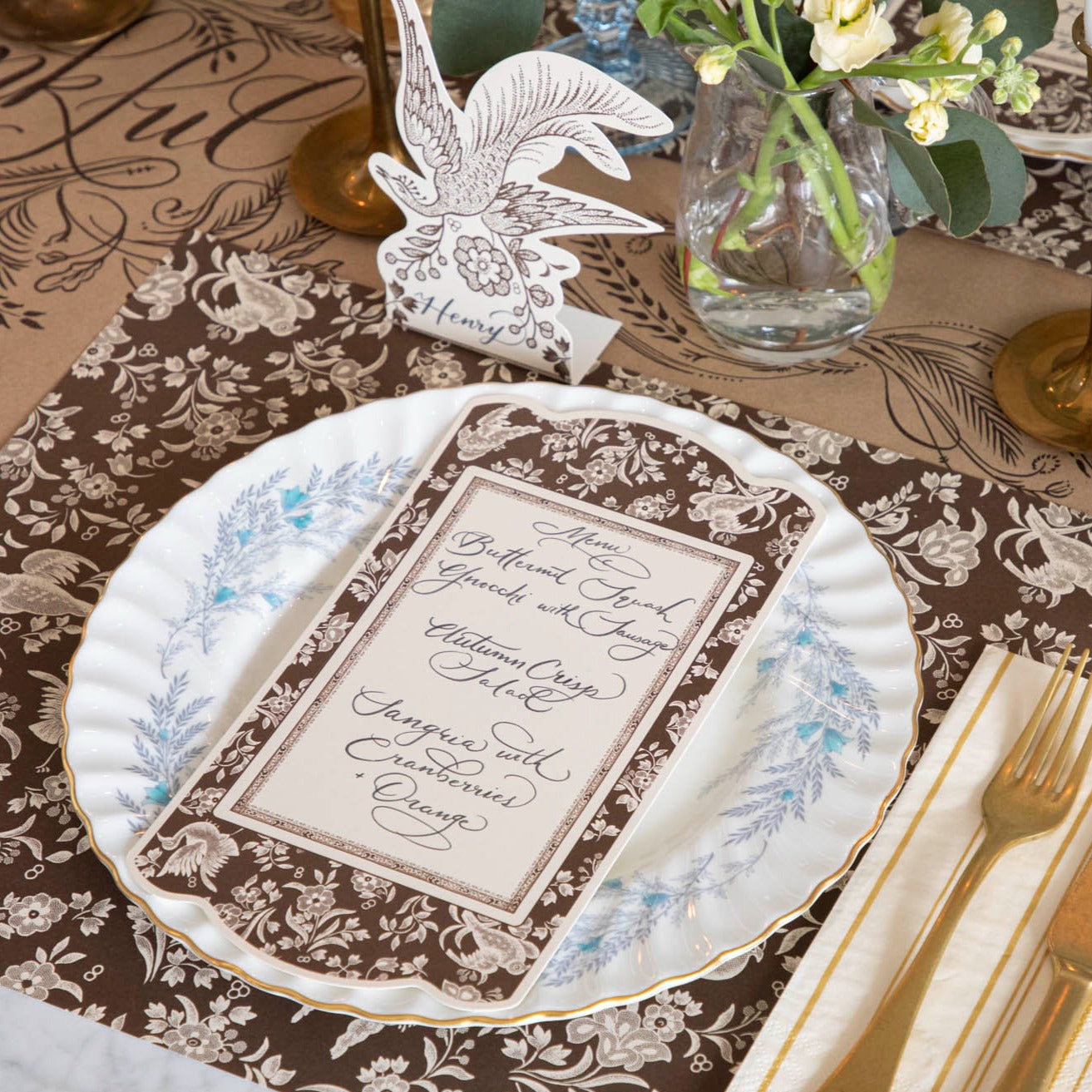 Elegant Brown Peacock Placemats Set of 6 - Waterproof & Heat Resistant Table Mats for Dining, Kitchen, Party Decor - Regal Peacock Design for Home & Restaurant Use