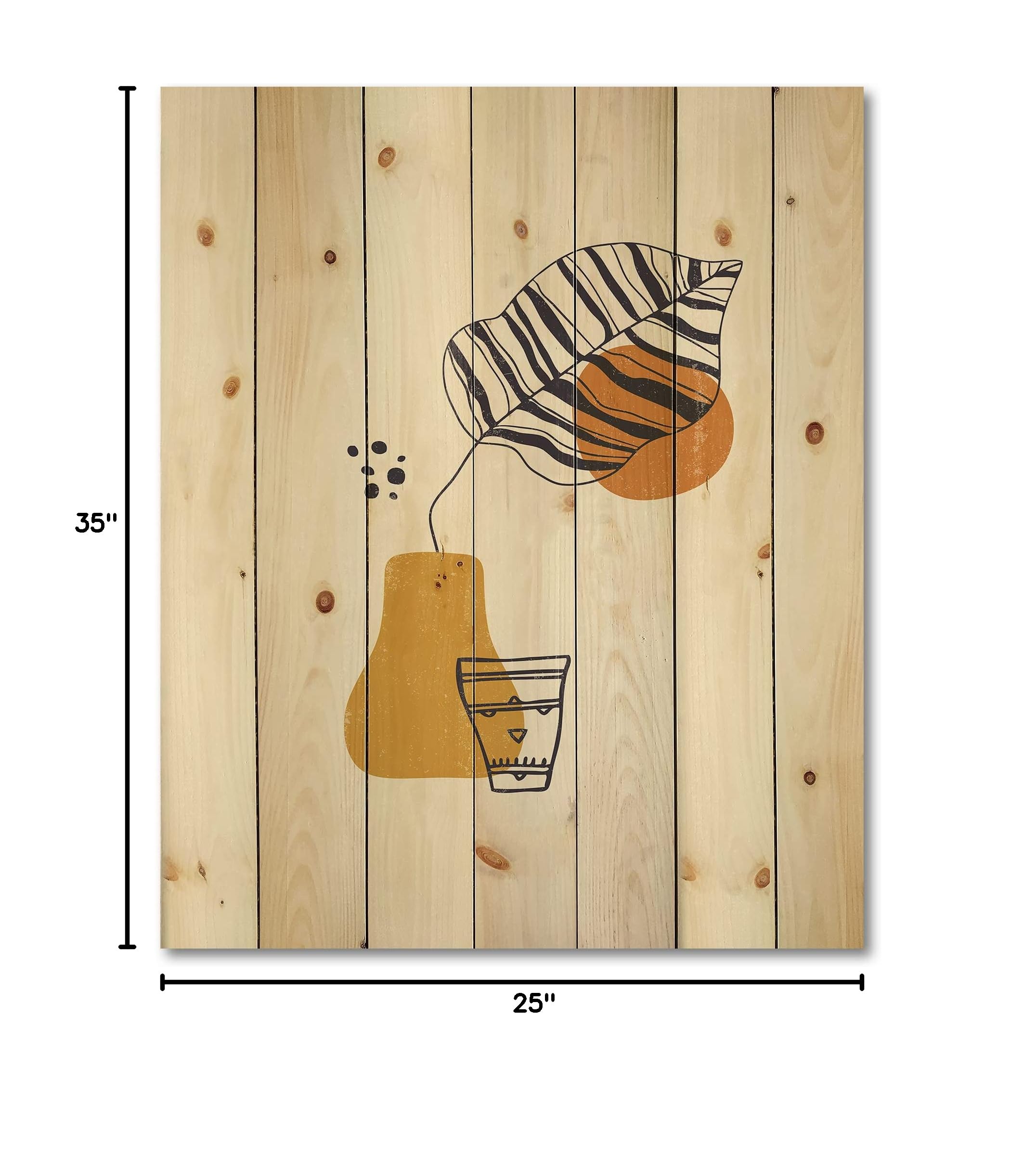 Minimalist Leaf Wood Wall Art - Blue Floral Pine Decor for Modern Homes