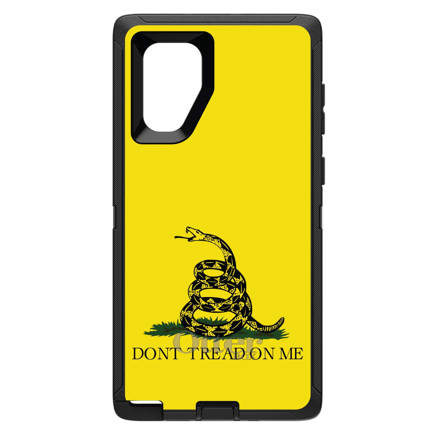 DistinctInk Samsung Galaxy Note 10 Plus Case (6.8 Inch) - Rugged Protective Cover with Gadsden Flag Design - Durable Replacement for OtterBox Defender - Perfect for Outdoor Activities, Work & Travel
