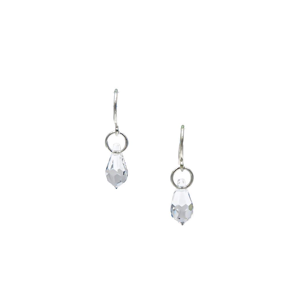 April Birthstone Diamond Swarovski Crystal Sterling Silver Earrings - Clear Transparent Crystal Stud Earrings for Women - Perfect Gift for Birthday, Anniversary & Special Occasions