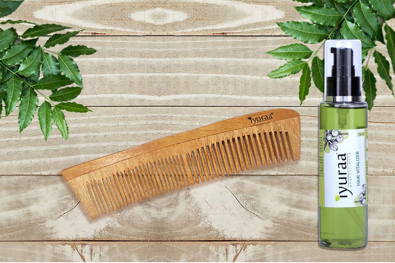 IYURAA PHYTOSCIENCE Ayurvedic Hair Growth Oil with Reetha, Shikakai & Amla - 100ml Sesame Oil Based Treatment for Hair Loss Prevention & Healthy Scalp - Includes Free Neem Comb for Daily Hair Care & Styling