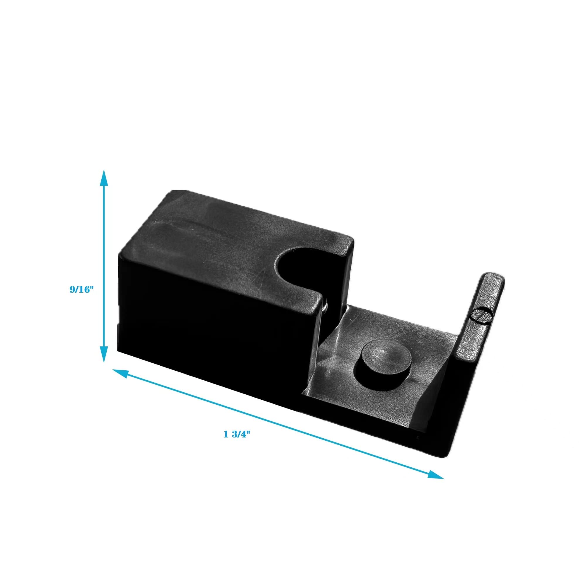 DDV Shower Door Wall Jamb Bumper Guide - Black (2 Pack with Screws Included) - Perfect for Bathroom Door Protection and Alignment