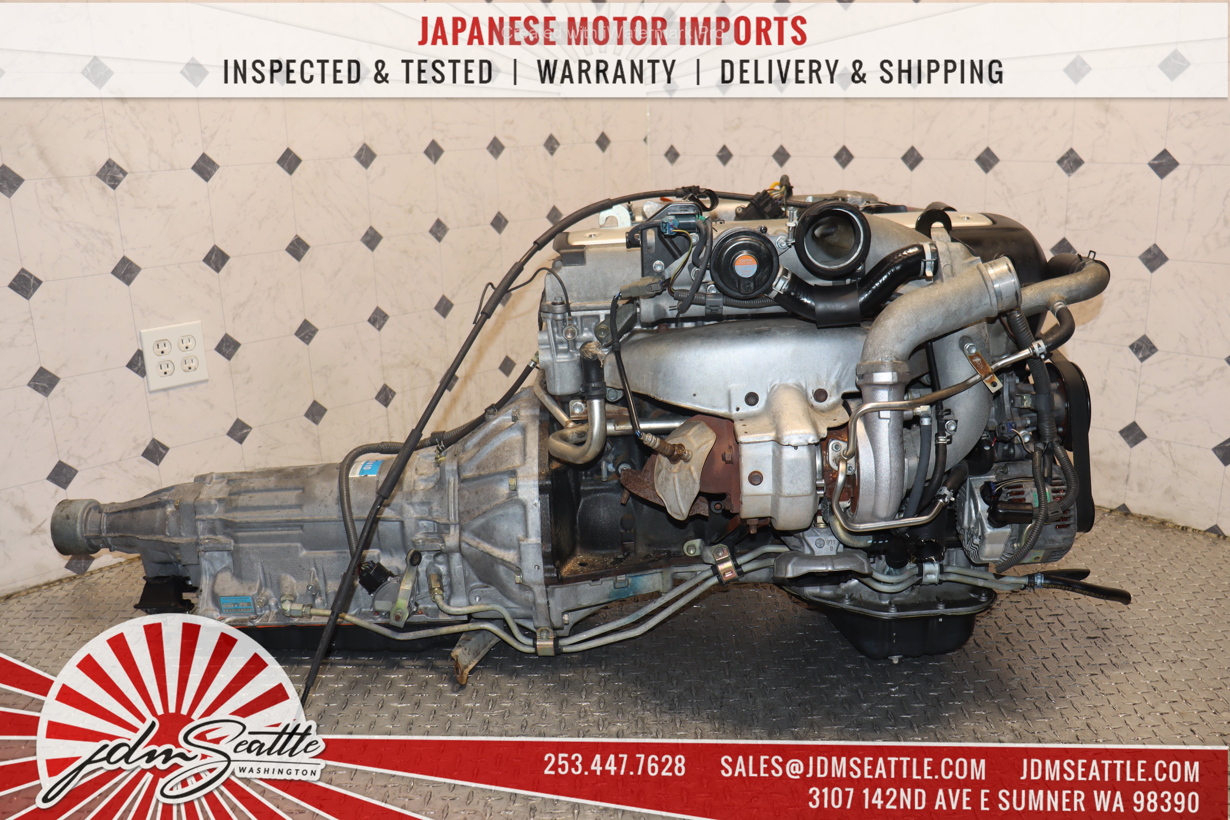 JDM 1JZ-GTE VVTi Turbo Engine & Automatic Transmission Kit - Compatible with Lexus IS300 GS300, Toyota Chaser Mark II, Soarer - Perfect for 1JZ Engine Swap & Performance Upgrades - Ideal for Racing, Drifting & Car Restoration Projects