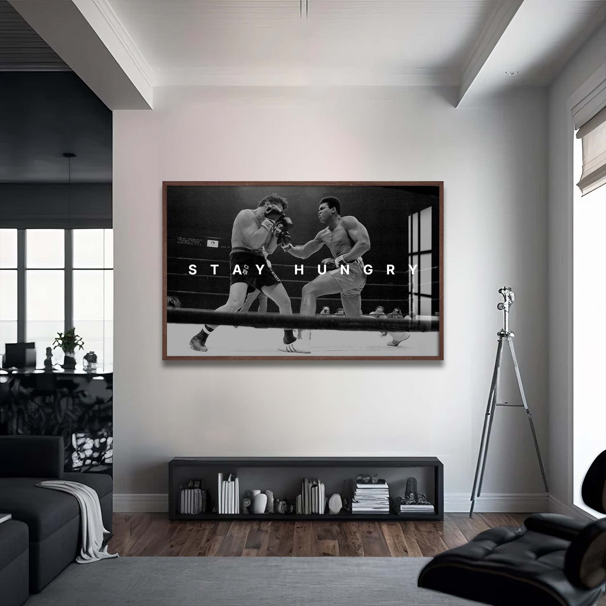 Muhammad Ali Stay Hungry Motivational Wall Art - Inspirational Boxing Poster for Home Gym & Office Decor - Perfect for Boxing Fans & Fitness Enthusiasts
