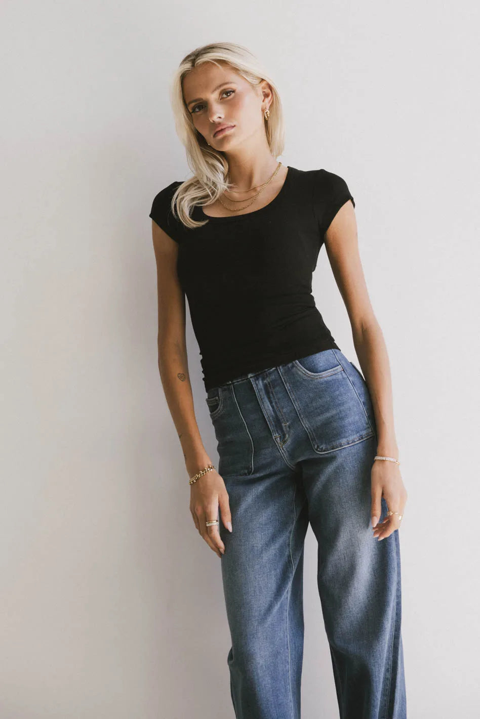 Freya Ribbed Top in Black - Stylish Women's Knit Crop Top for Casual Wear & Layering | Perfect for Everyday Outfits, Date Nights & Office Looks