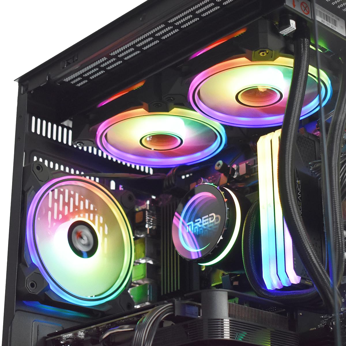 High-Performance M.Red Gaming PC - RTX 4060Ti, Ryzen 7 5700X, 32GB DDR4 RAM, 1TB NVMe SSD (Model CBT011-04) - Perfect for 4K Gaming, Streaming & Content Creation