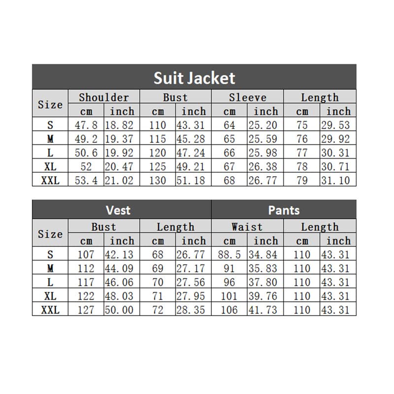 Men's Slim Fit 3-Piece Pinstripe Suit Set - Single Breasted Notch Lapel Blazer, Vest & Dress Pants | Formal Business Attire, Office Wear, Wedding & Special Occasions